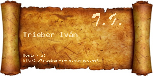Trieber Iván névjegykártya